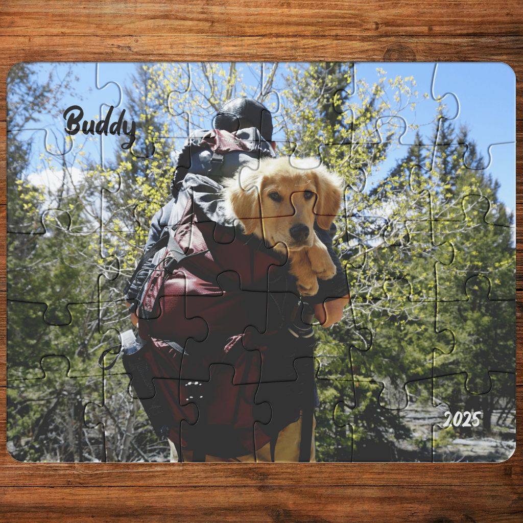 Personalized Jigsaw Puzzle: Rectangle (30 - 500pc) with Your Dog's Photo, Name & Year_Doggo Mojo_Puzzles_2