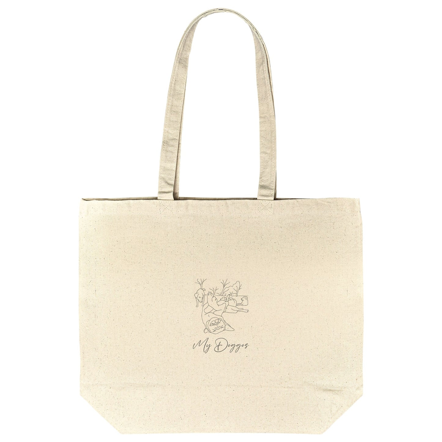 Personalized Large Tote Bag: Minimal Line Art with Your Dog's Photo & Name_Doggo Mojo_Tote Bags_4