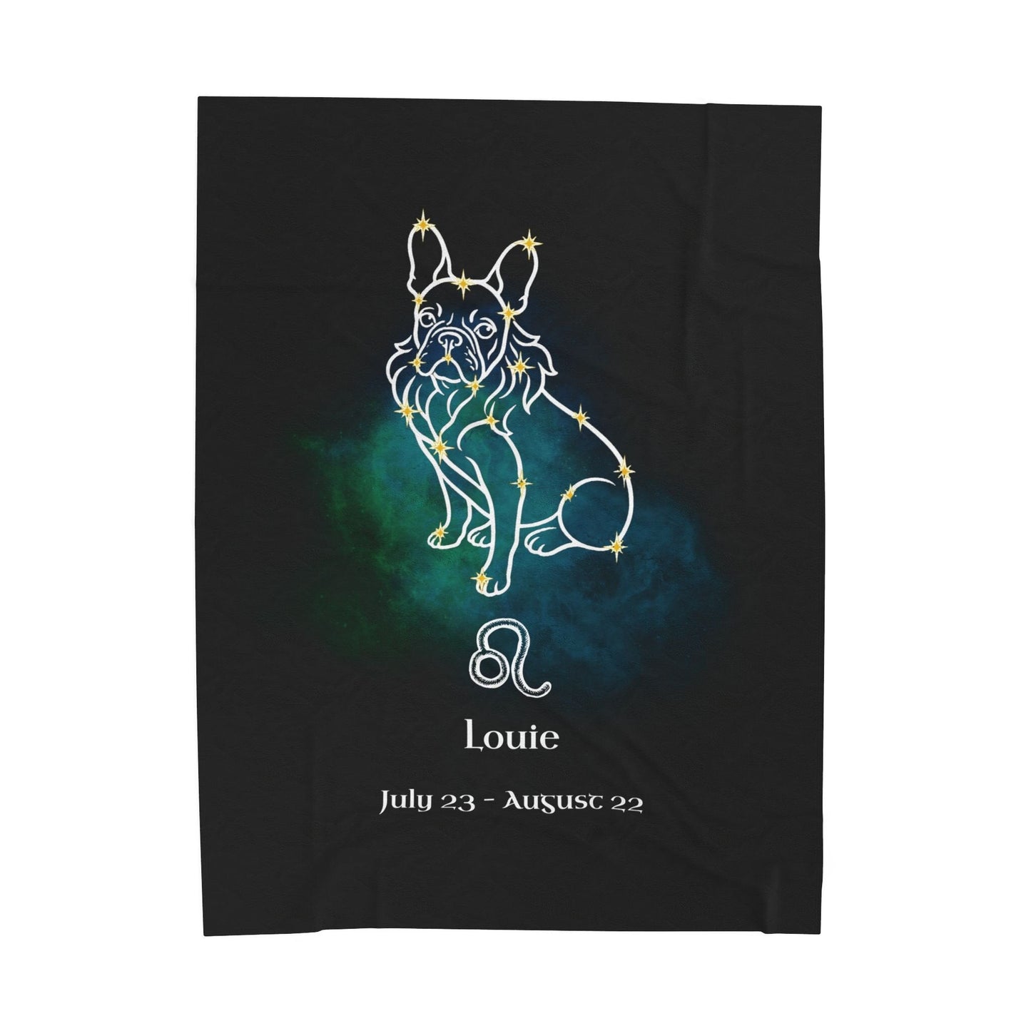 Personalized Leo Dog Velveteen Blanket | Modern Sketch Photo Upload_Doggo Mojo_Blankets_10