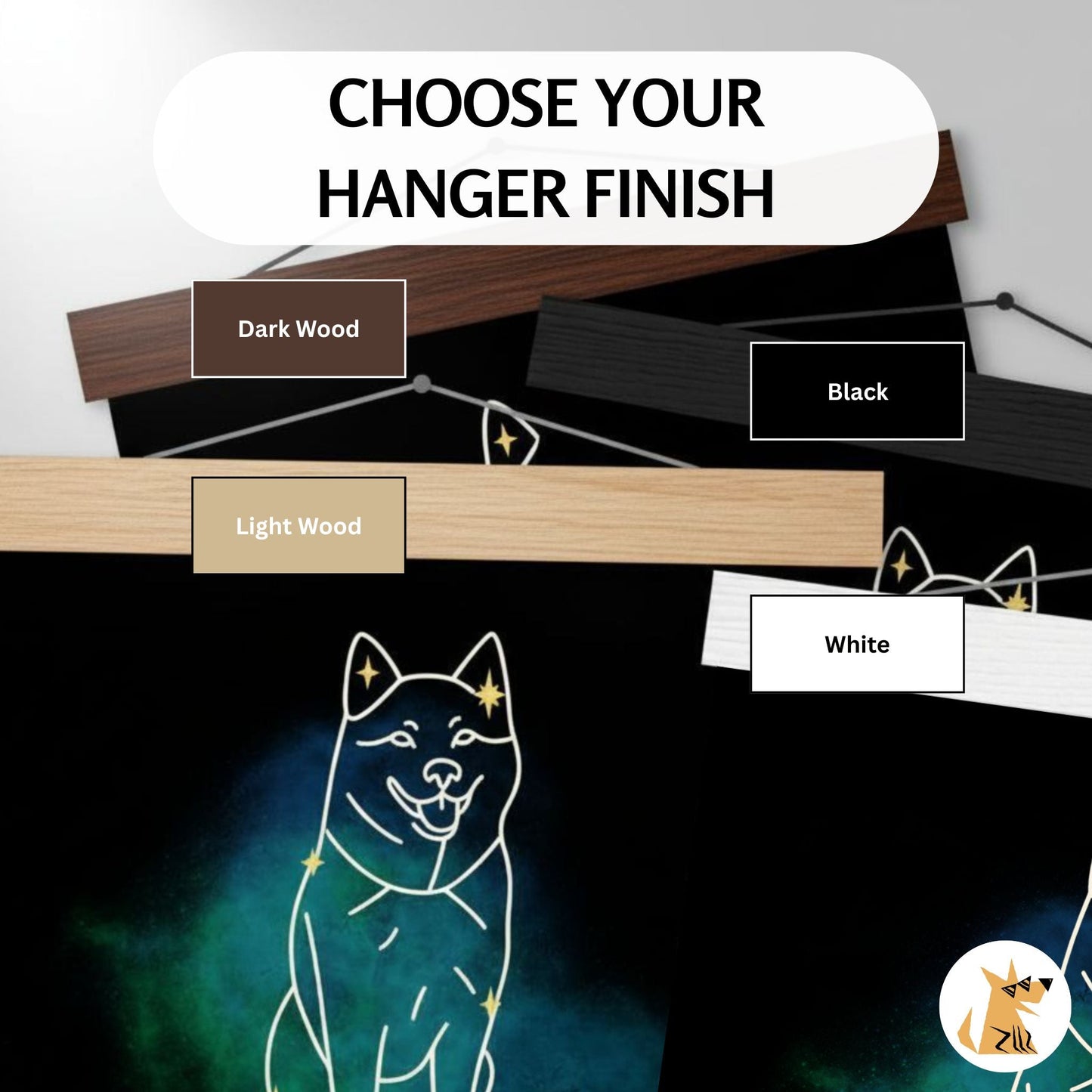 Personalized "Mini" Hanging Art Print | "Gotcha Day" Star Map with Your Dog's Photo & Name_Doggo Mojo_Prints_6