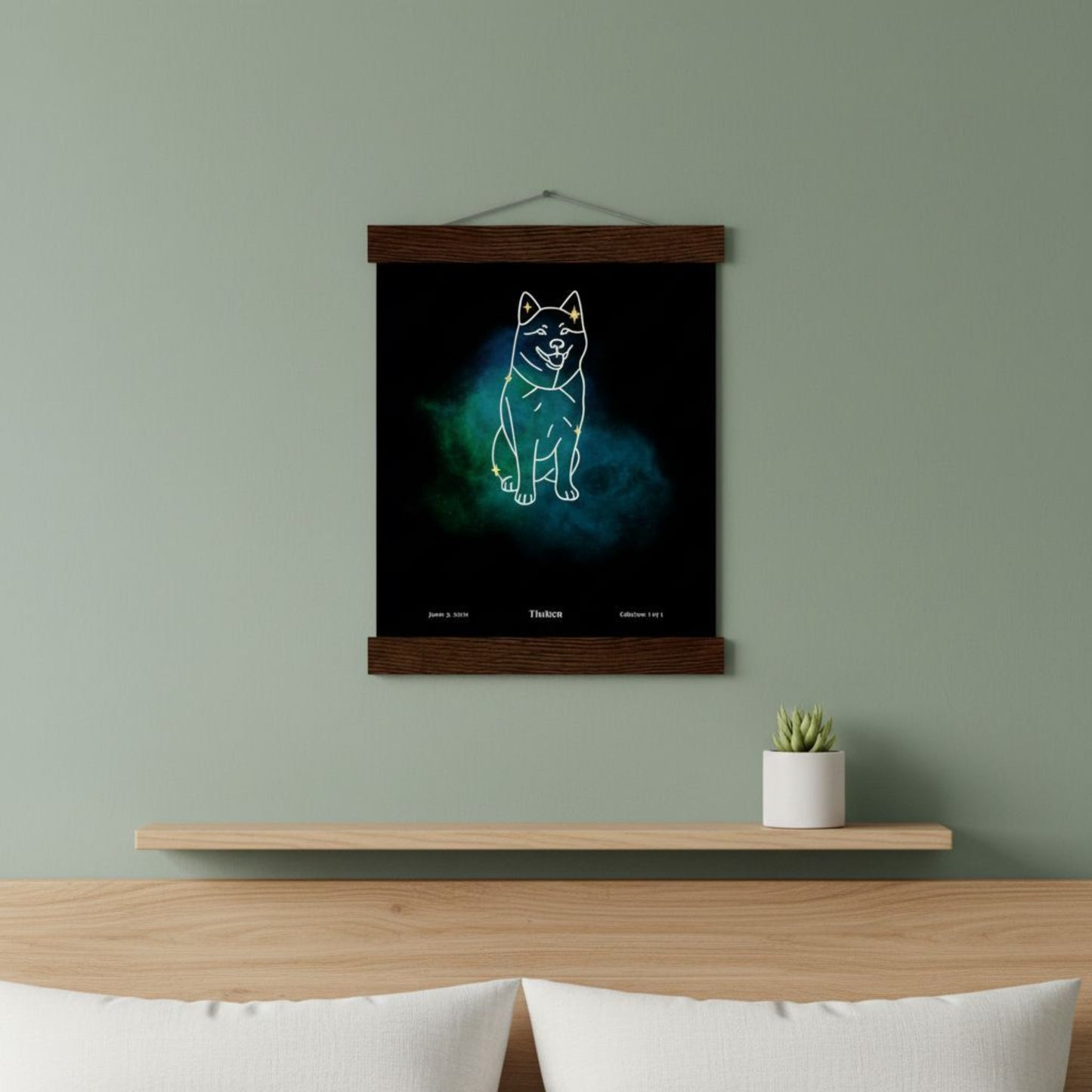 Personalized "Mini" Hanging Art Print | "Gotcha Day" Star Map with Your Dog's Photo & Name_Doggo Mojo_Prints_2