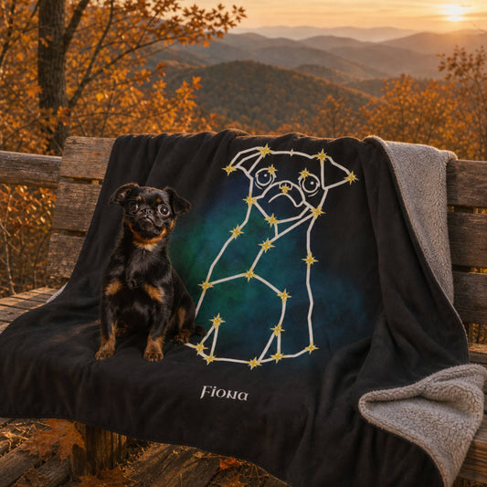 Personalized Mystic Dog Sherpa Blanket | Modern Sketch Photo Upload_Doggo Mojo_Sherpa Blankets_2