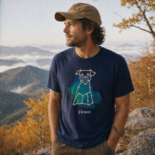 Personalized Mystic Dog T-Shirt | Celestial Line Art Comfort Colors Tee_Doggo Mojo_T-shirts_2