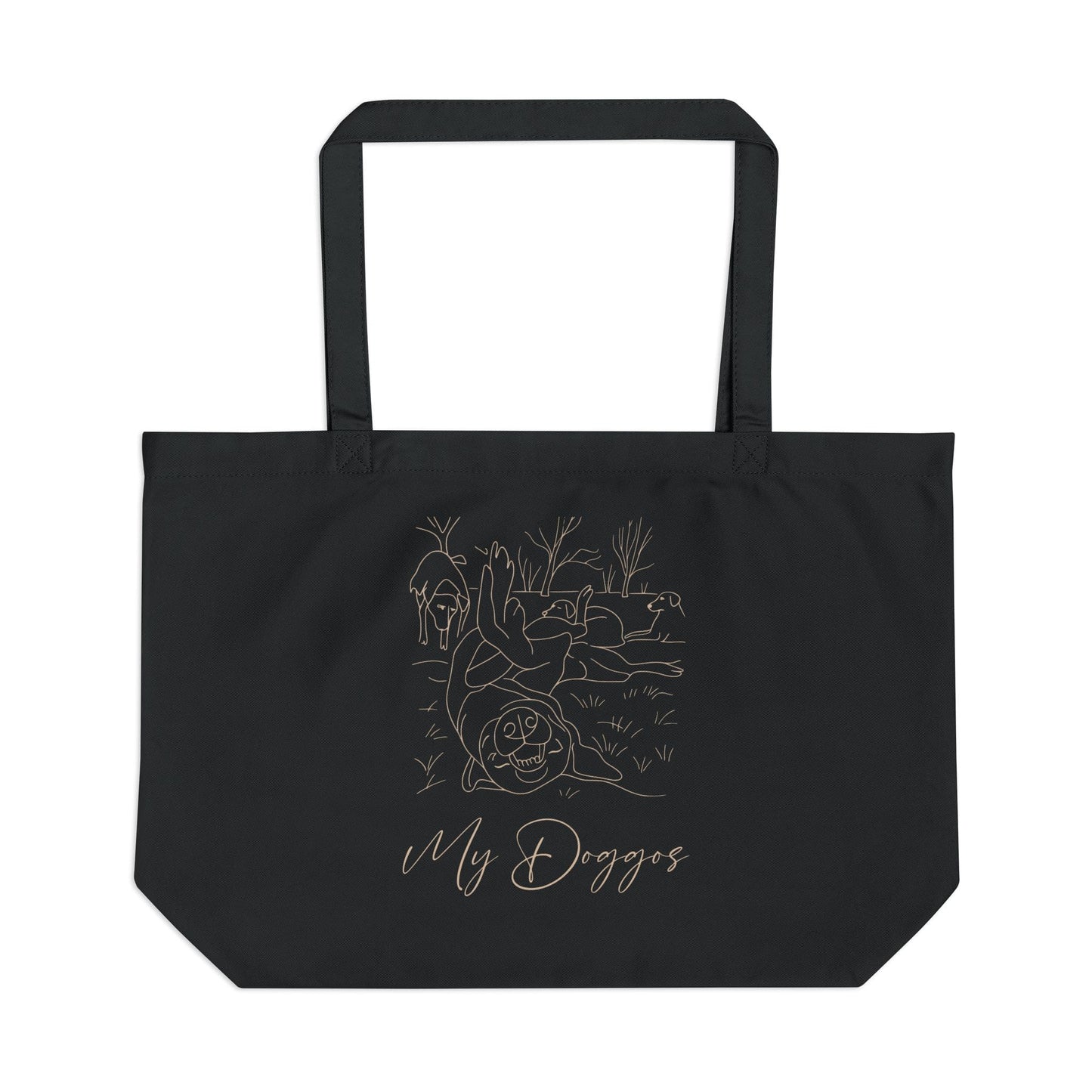 Personalized Organic Cotton Gusseted Tote Bag | Minimal Line Art with Your Dog's Photo & Name_Doggo Mojo_Tote Bags_7