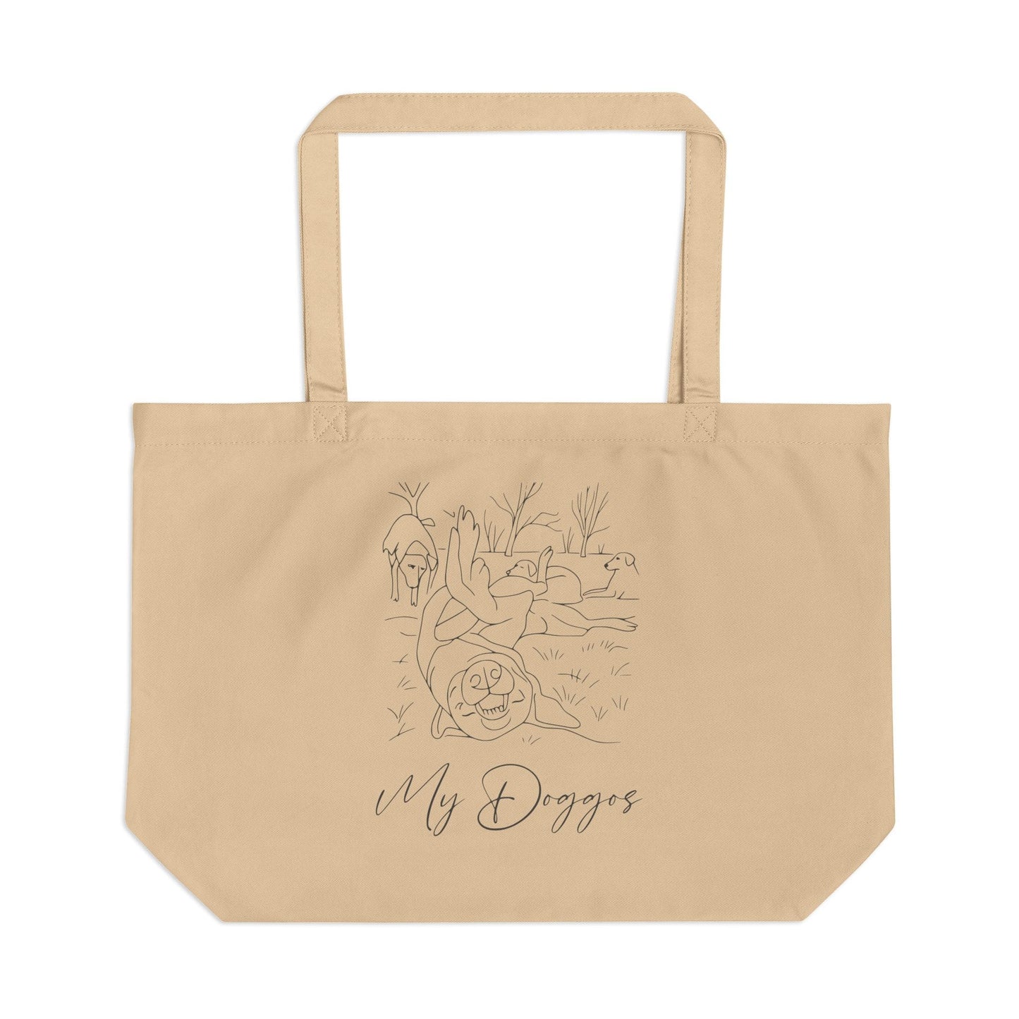 Personalized Organic Cotton Gusseted Tote Bag | Minimal Line Art with Your Dog's Photo & Name_Doggo Mojo_Tote Bags_6