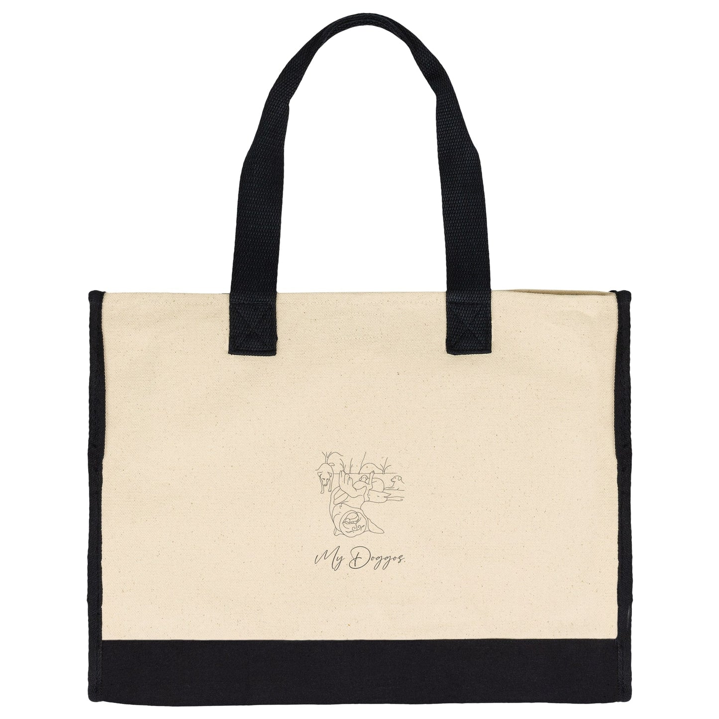 Personalized Premium Tote Bag: Minimal Line Art with Your Dog's Photo & Name_Doggo Mojo_Tote Bags_5