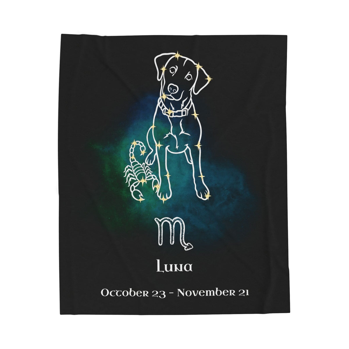 Personalized Scorpio Dog Velveteen Blanket | Modern Sketch Photo Upload_Doggo Mojo_Velveteen Blankets_9