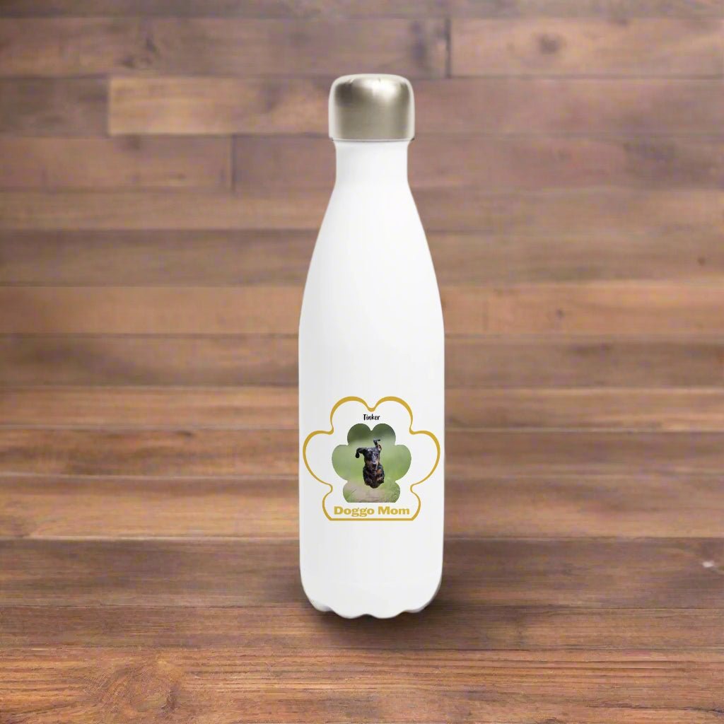 Personalized Stainless Steel Water Bottle: Dog Mom Paw Print with Your Dog's Photo & Name_Doggo Mojo_Water Bottles_3