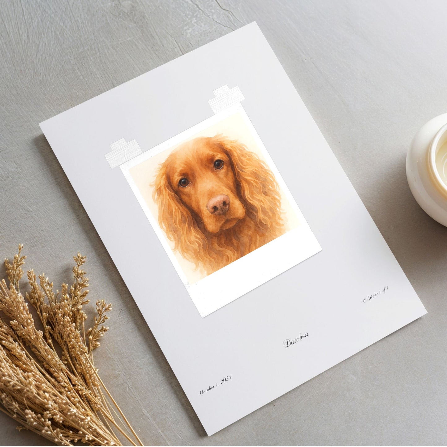 Personalized Unframed Art Print | Watercolor Polaroid with Your Dog's Photo & Name_Doggo Mojo_Frameless Print_2