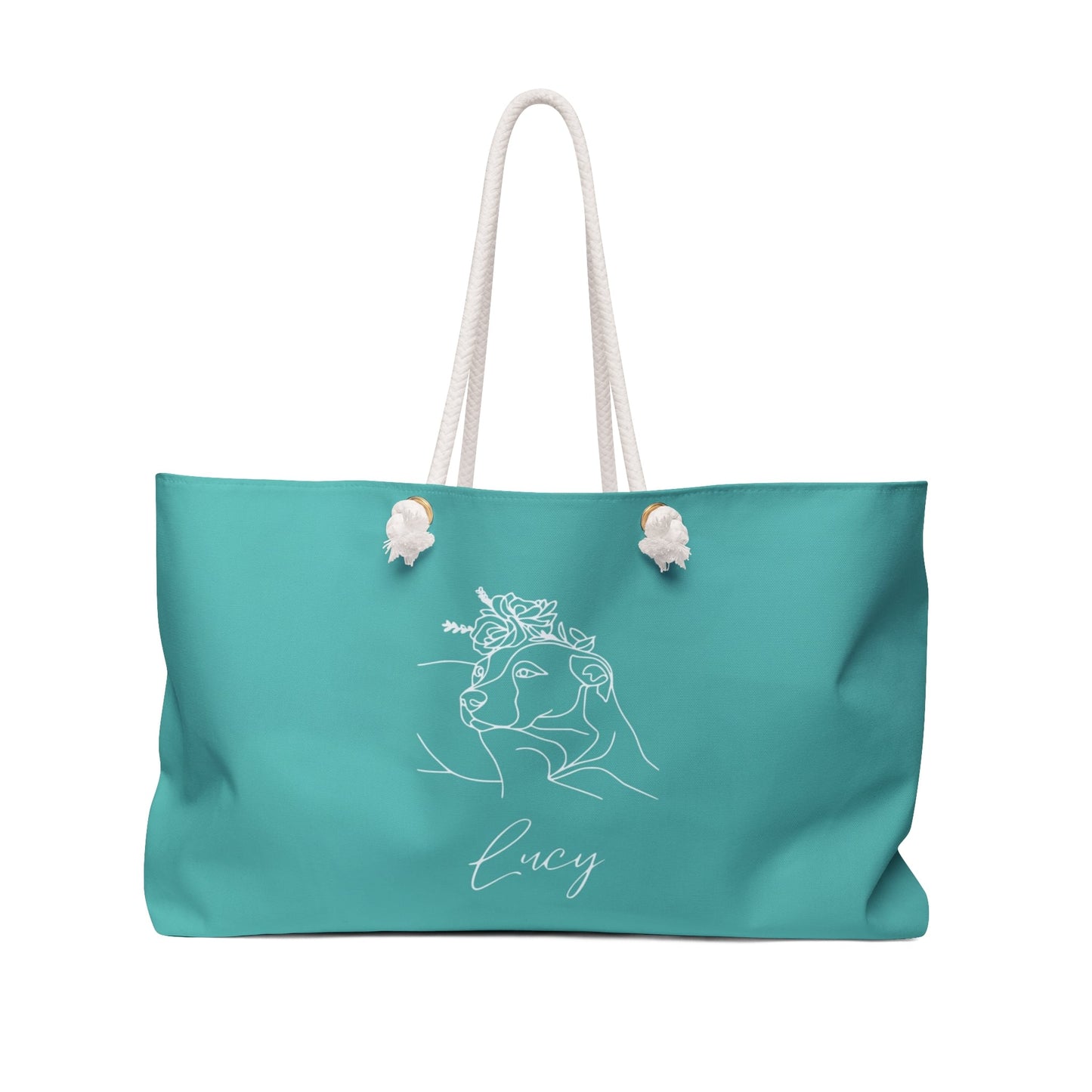 Personalized Weekender Bag: Minimal Line Art with Your Dog's Photo & Name_Doggo Mojo_Tote Bags_8