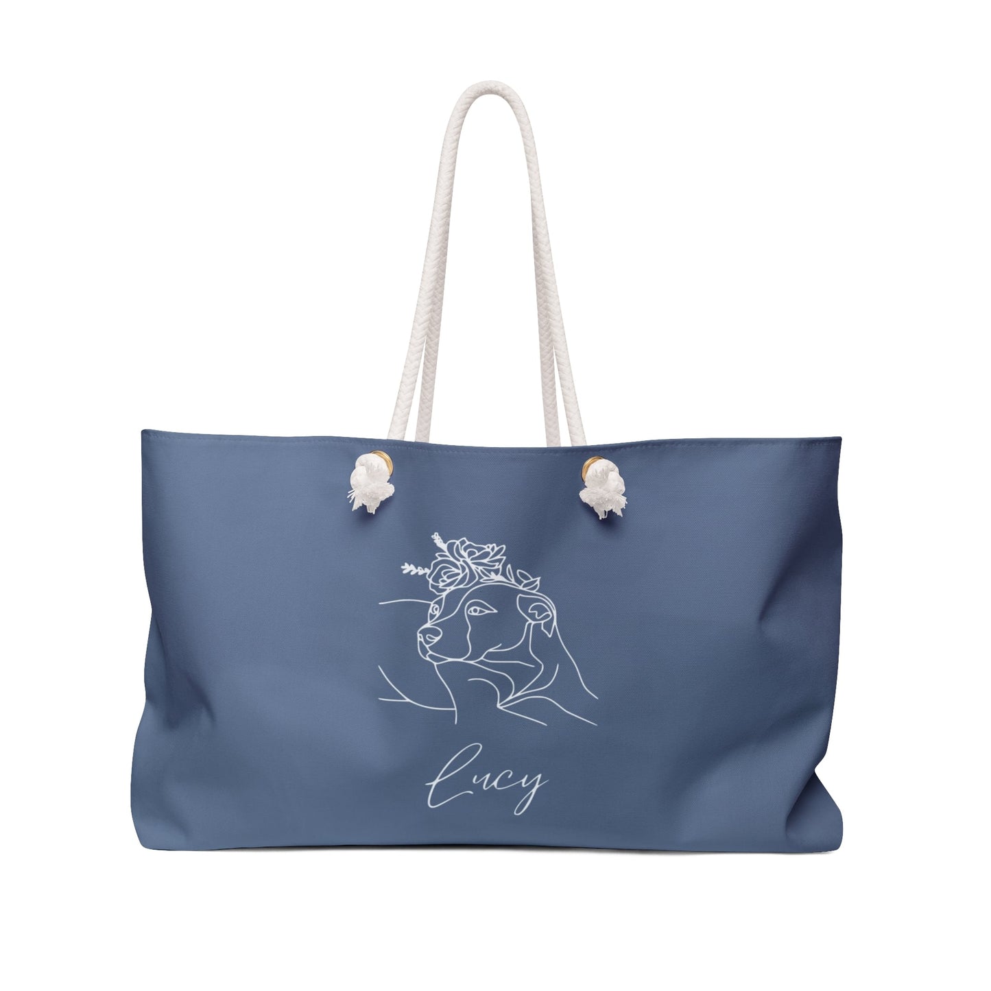 Personalized Weekender Bag: Minimal Line Art with Your Dog's Photo & Name_Doggo Mojo_Tote Bags_9