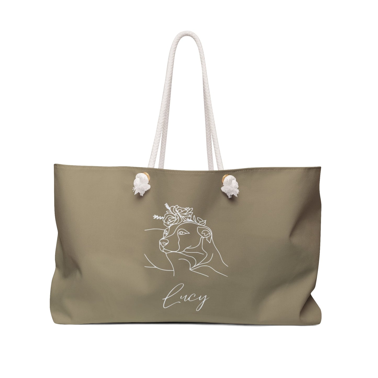 Personalized Weekender Bag: Minimal Line Art with Your Dog's Photo & Name_Doggo Mojo_Tote Bags_6