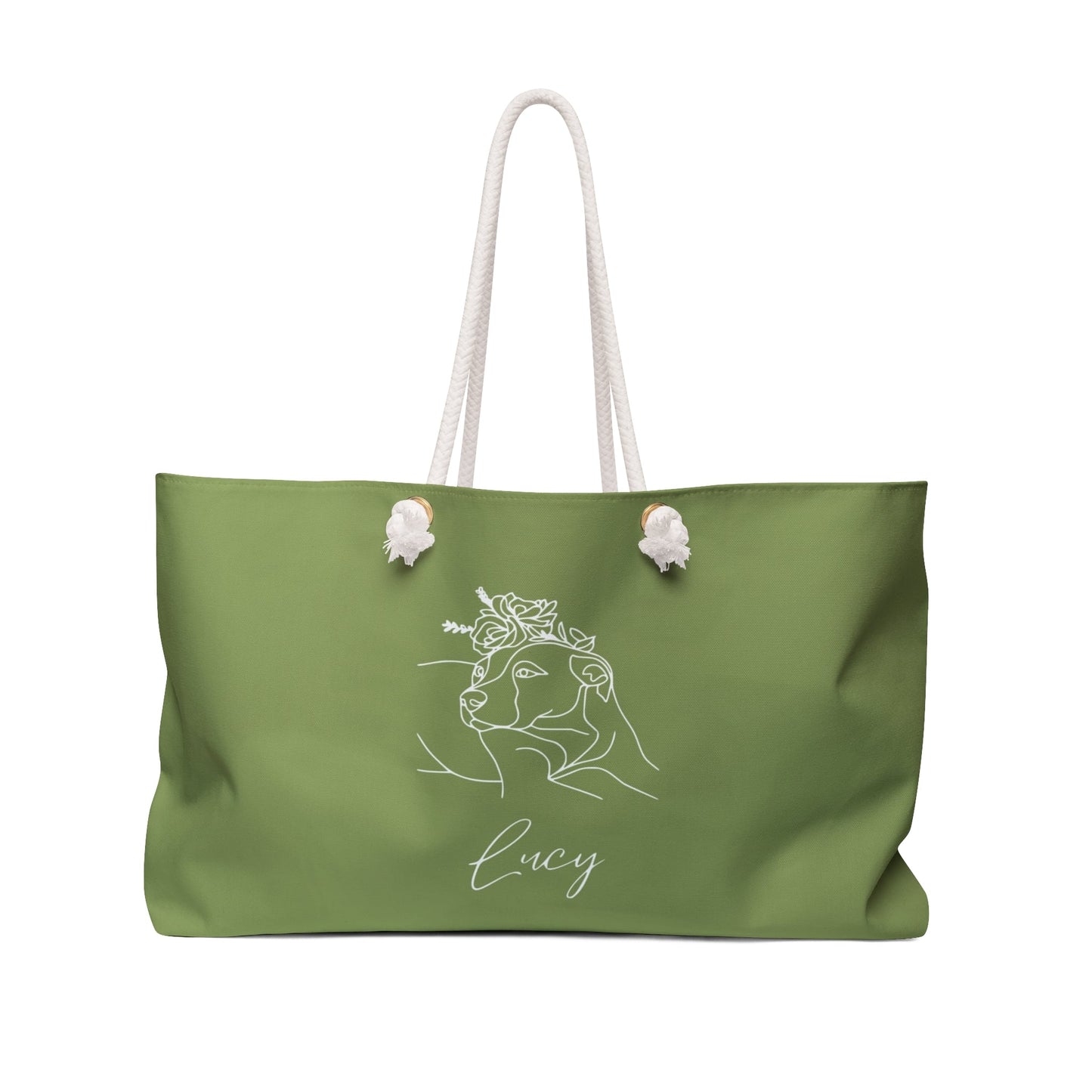 Personalized Weekender Bag: Minimal Line Art with Your Dog's Photo & Name_Doggo Mojo_Tote Bags_11
