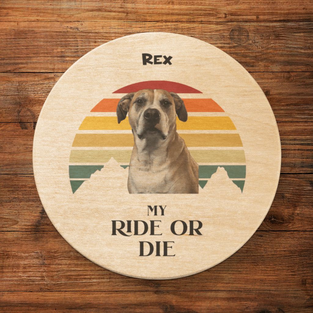Personalized Wooden Bottle Opener: My Ride or Die with Your Dog's Photo & Name_Doggo Mojo_Bottle Openers_1