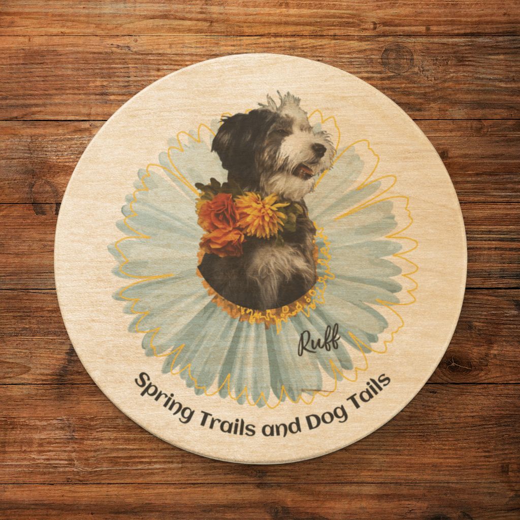 Personalized Wooden Bottle Opener: Spring Trails and Dog Tails with Your Dog's Photo & Name_Doggo Mojo_Bottle Openers_1