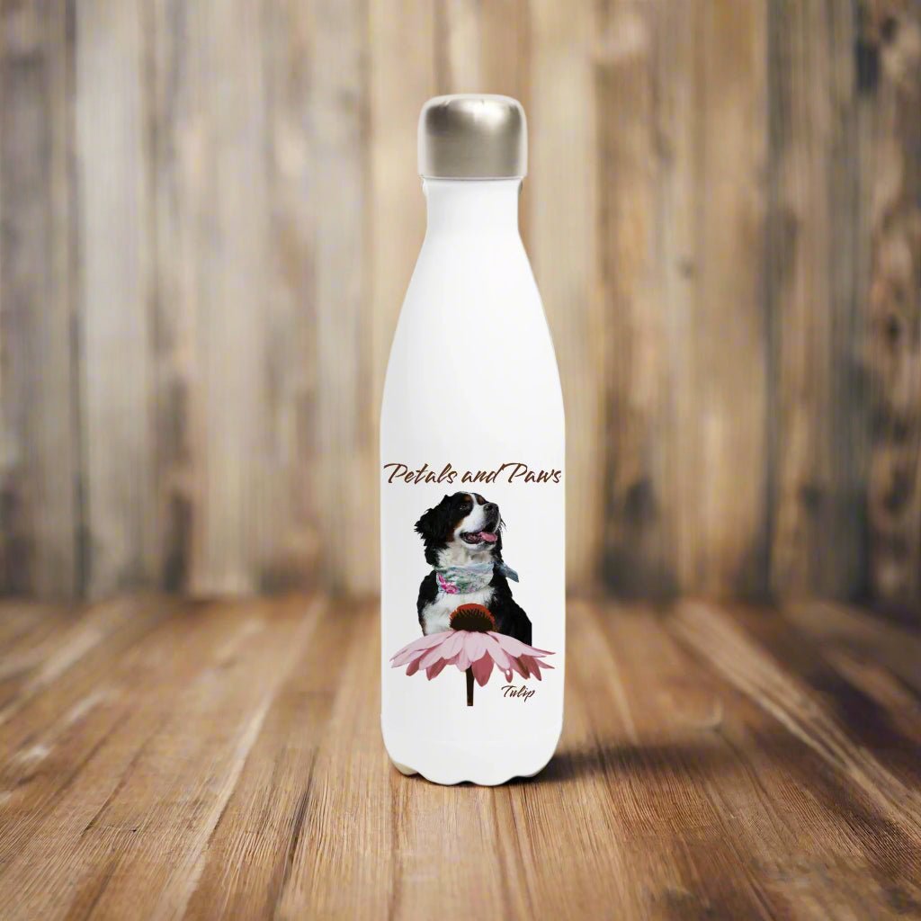 Petals and Paws SS Water Bottle - Personalized with Your Dog's Photo & Name_Doggo Mojo_Water Bottles_3