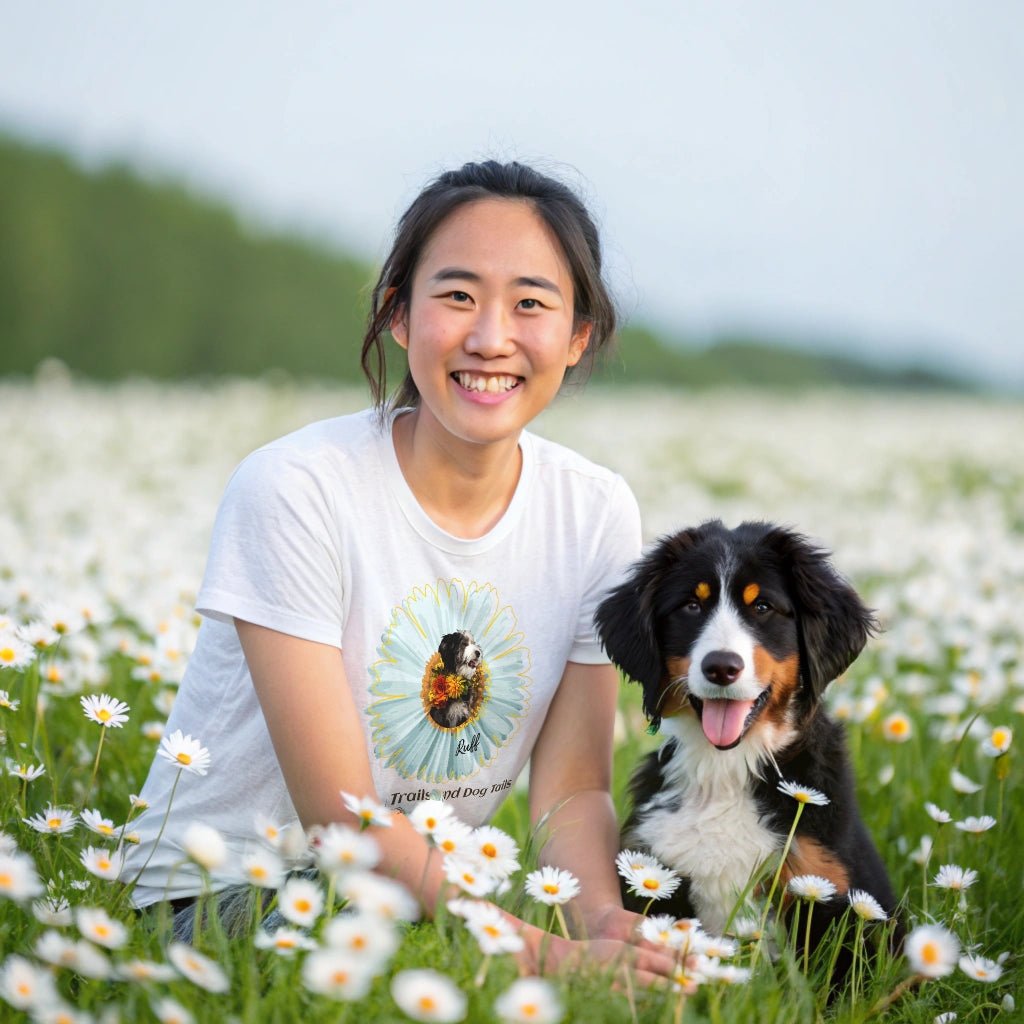 Spring Trails and Dog Tails: Personalized T-Shirt with Your Dog's Photo & Name_Doggo Mojo_T-shirts_1
