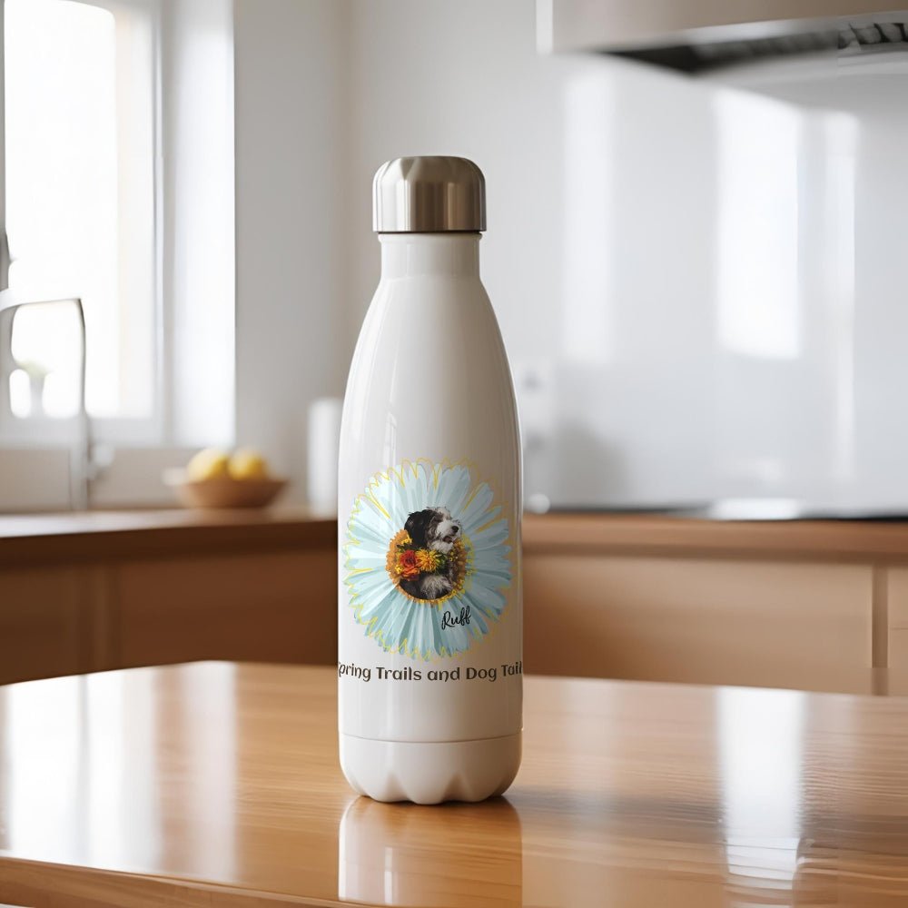 Spring Trails and Dog Tails: Personalized Water Bottle with Your Dog's Photo & Name_Doggo Mojo_Water Bottles_2