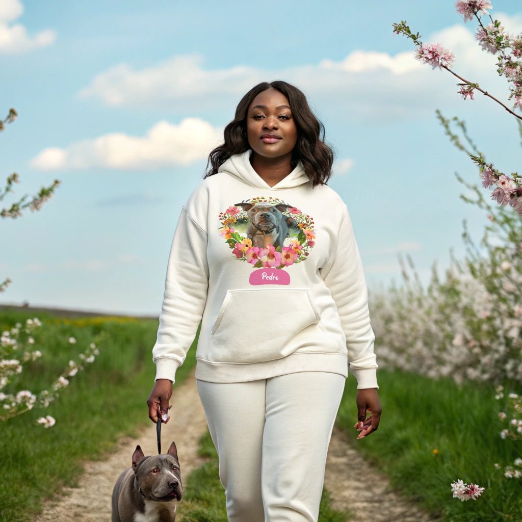 Wildflower Wonders: Custom Hoodie with Your Dog's Photo_Doggo Mojo_Hoodies_3