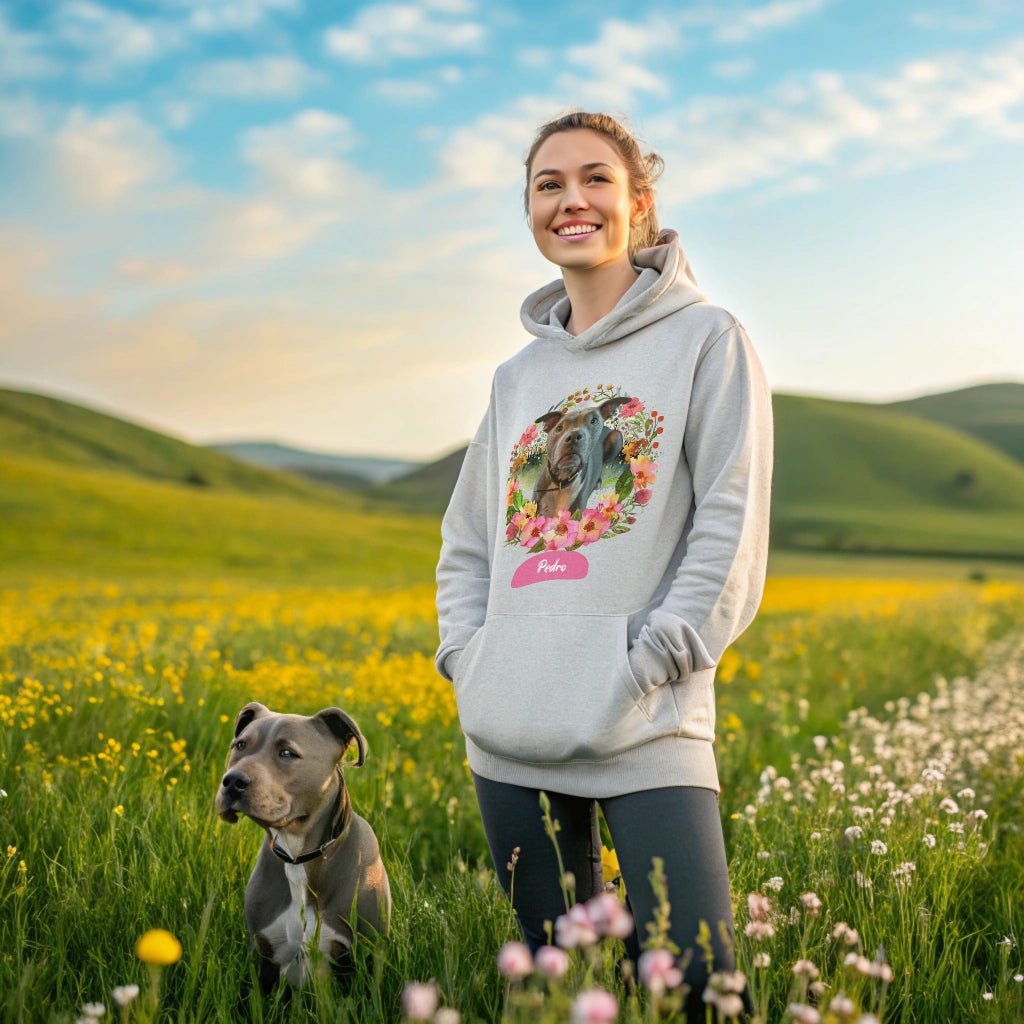 Wildflower Wonders: Custom Hoodie with Your Dog's Photo_Doggo Mojo_Hoodies_2