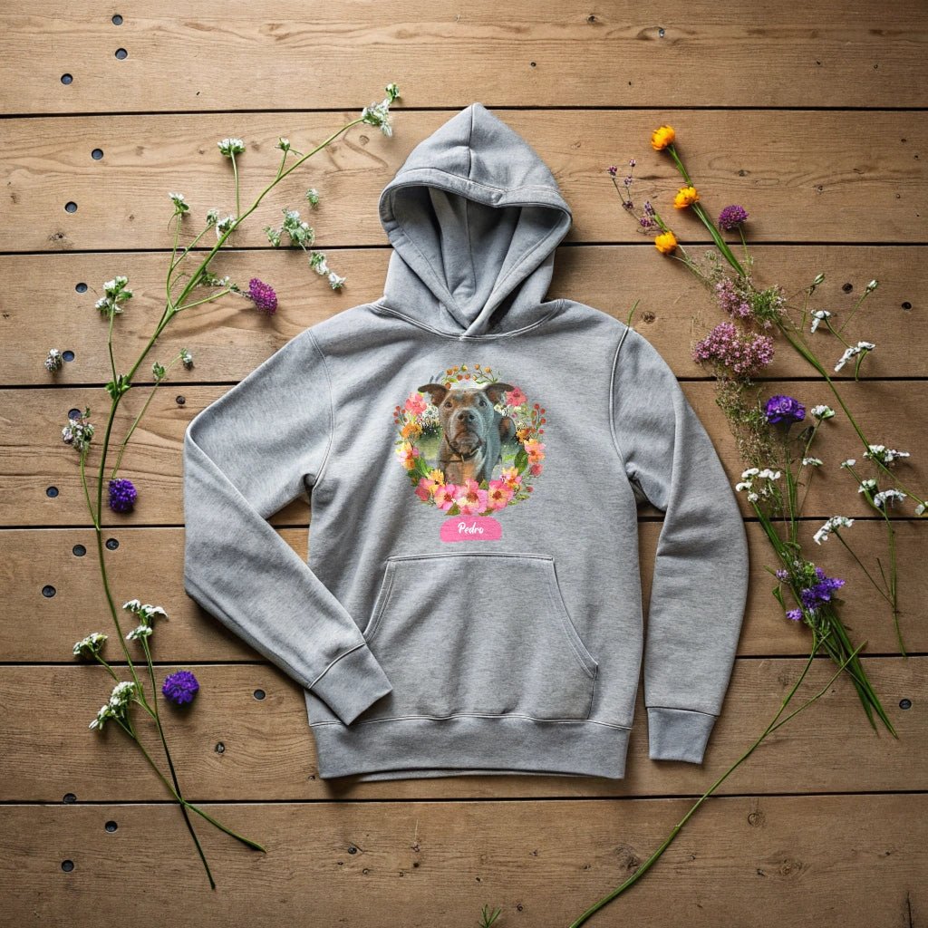 Wildflower Wonders: Custom Hoodie with Your Dog's Photo_Doggo Mojo_Hoodies_5