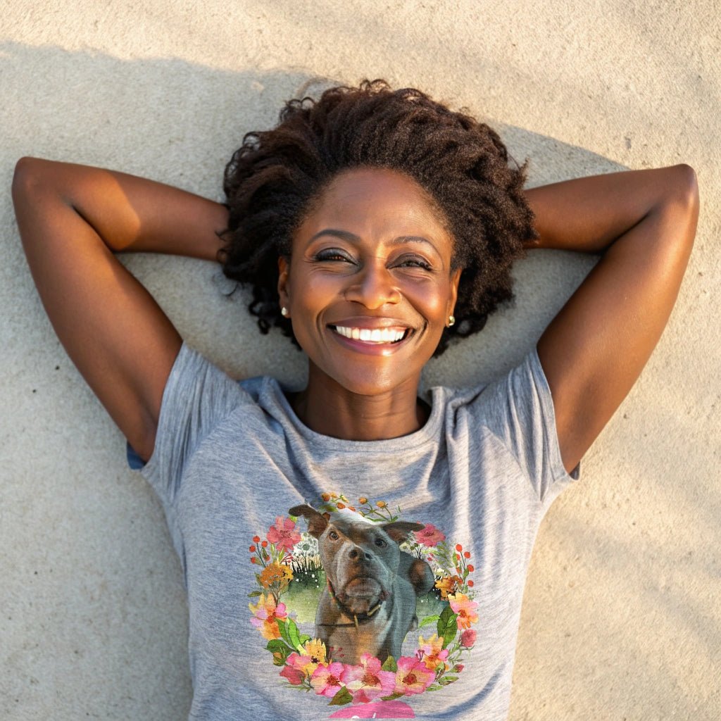 Wildflower Wonders: Custom T-Shirt with Your Dog's Photo_Doggo Mojo_T-shirts_2