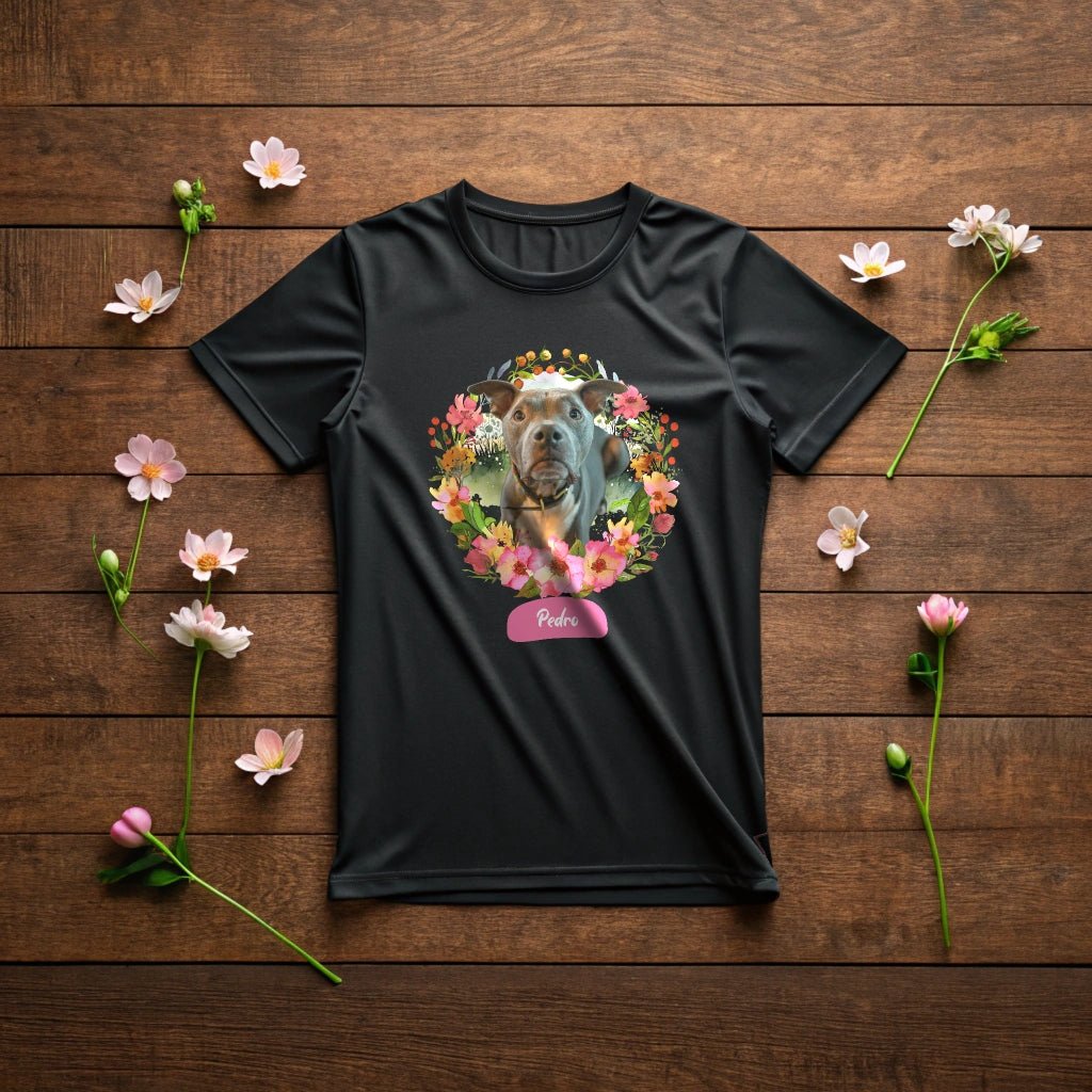Wildflower Wonders: Custom T-Shirt with Your Dog's Photo_Doggo Mojo_T-shirts_4