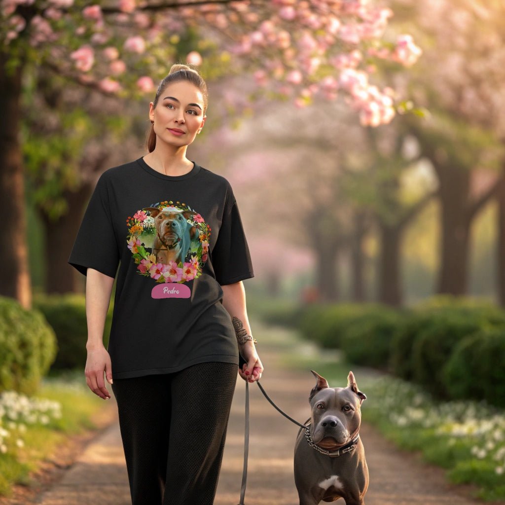 Wildflower Wonders: Custom T-Shirt with Your Dog's Photo_Doggo Mojo_T-shirts_1