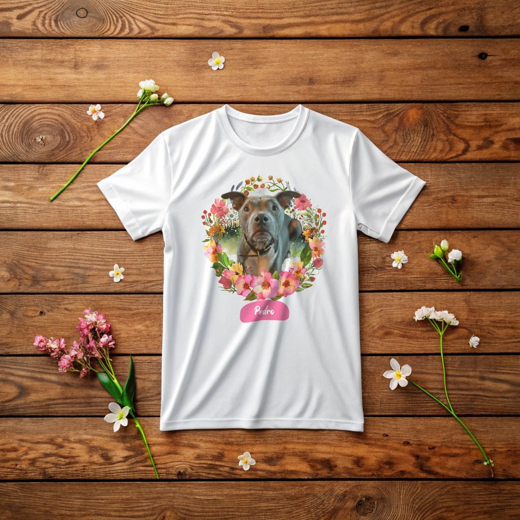 Wildflower Wonders: Custom T-Shirt with Your Dog's Photo_Doggo Mojo_T-shirts_6