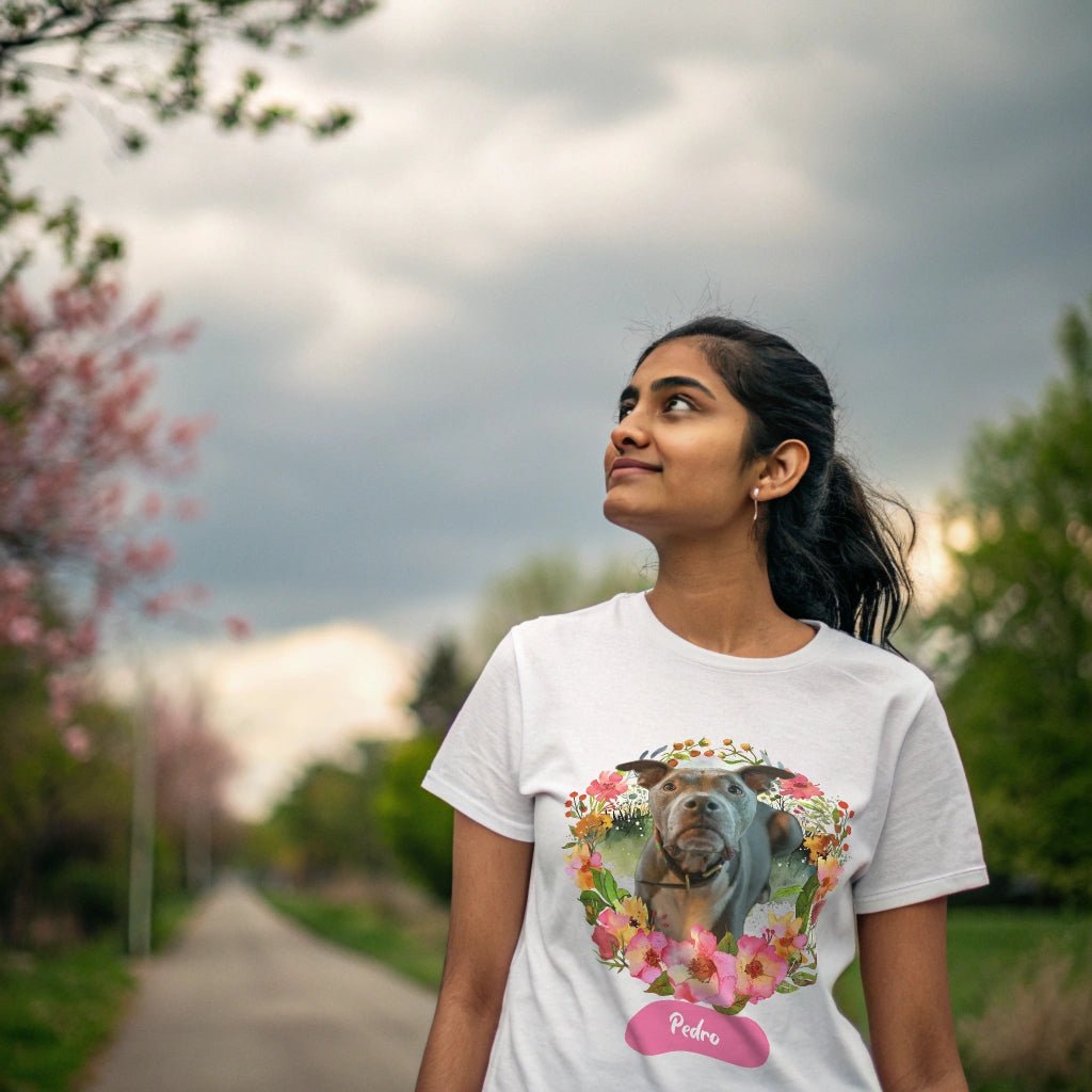 Wildflower Wonders: Custom T-Shirt with Your Dog's Photo_Doggo Mojo_T-shirts_3