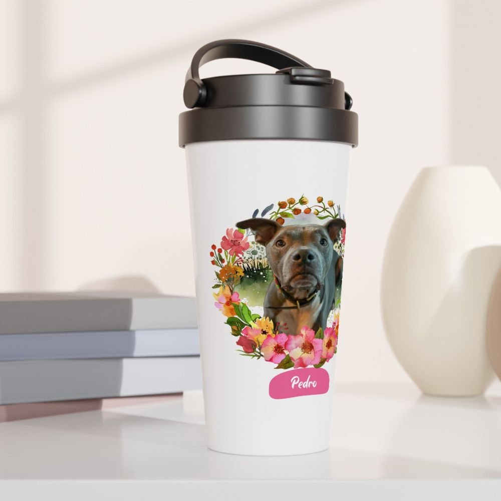 Wildflower Wonders Personalized Stainless Steel Travel Mug_Doggo Mojo_Mugs_1