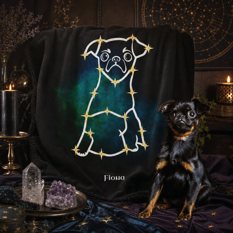 Personalized Mystic Dog Velveteen Blanket | Modern Sketch Photo Upload_Doggo Mojo_Velveteen Blankets_2