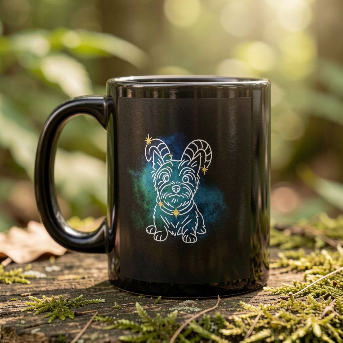 Personalized Aries Dog Mug | Modern Sketch Photo Upload