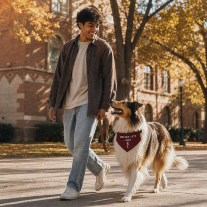Personalized College Station Jack Pine Dog Bandana Collar | Doggo Mojo