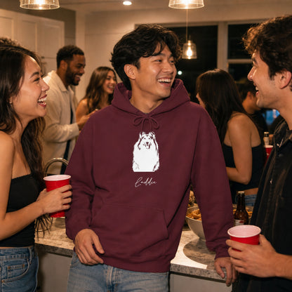 Personalized College Station Dog Hoodie | Modern Sketch Photo Upload
