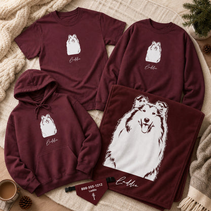 Personalized College Station Dog Sweatshirt | Modern Sketch Photo Upload