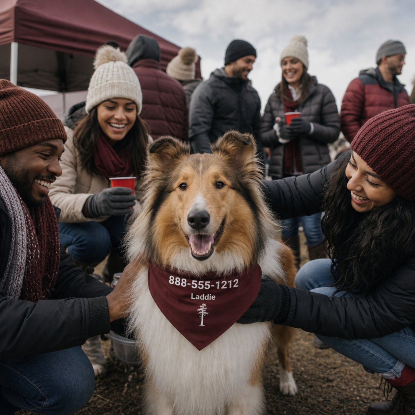 Personalized College Station Jack Pine Dog Bandana Collar | Doggo Mojo