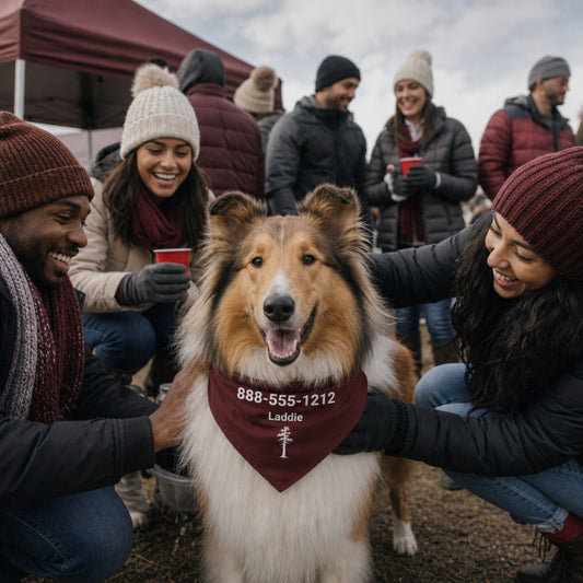 Personalized College Station Jack Pine Dog Bandana Collar | Doggo Mojo
