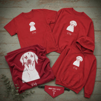 Personalized Fayetteville Dog Sweatshirt | Modern Sketch Photo Upload