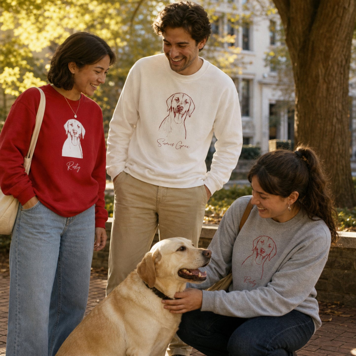 Personalized Fayetteville Dog Sweatshirt | Modern Sketch Photo Upload