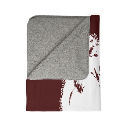 Personalized College Station Dog Sherpa Blanket | Modern Sketch Photo Upload