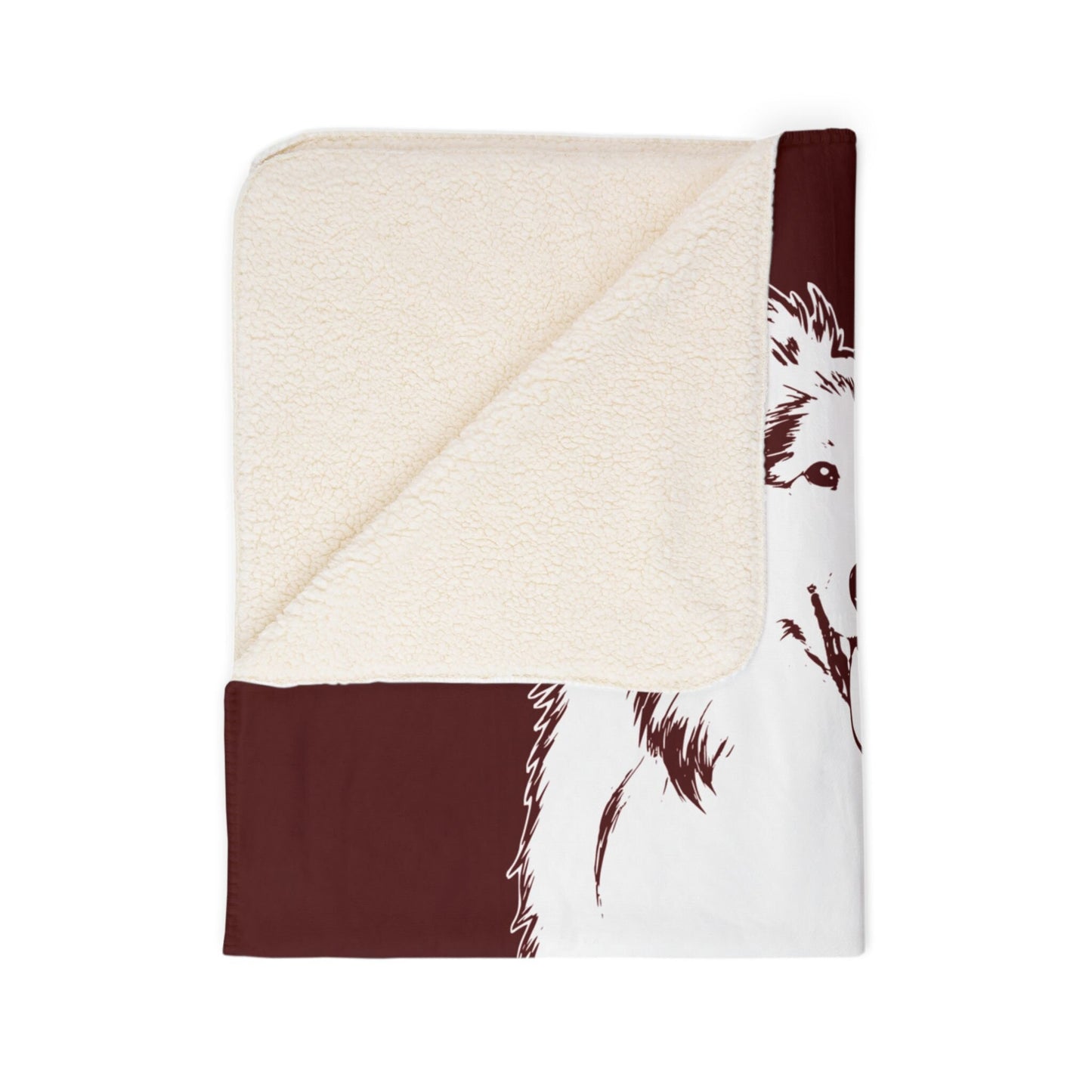 Personalized College Station Dog Sherpa Blanket | Modern Sketch Photo Upload