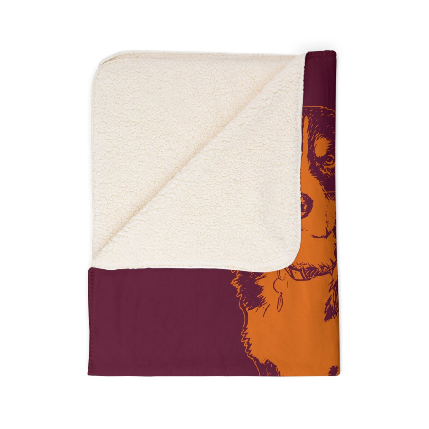 Personalized Blacksburg Dog Sherpa Blanket | Modern Sketch Photo Upload