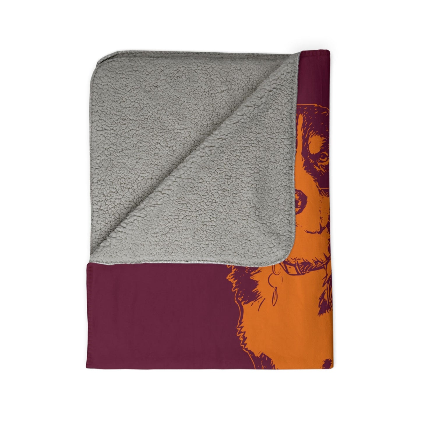 Personalized Blacksburg Dog Sherpa Blanket | Modern Sketch Photo Upload
