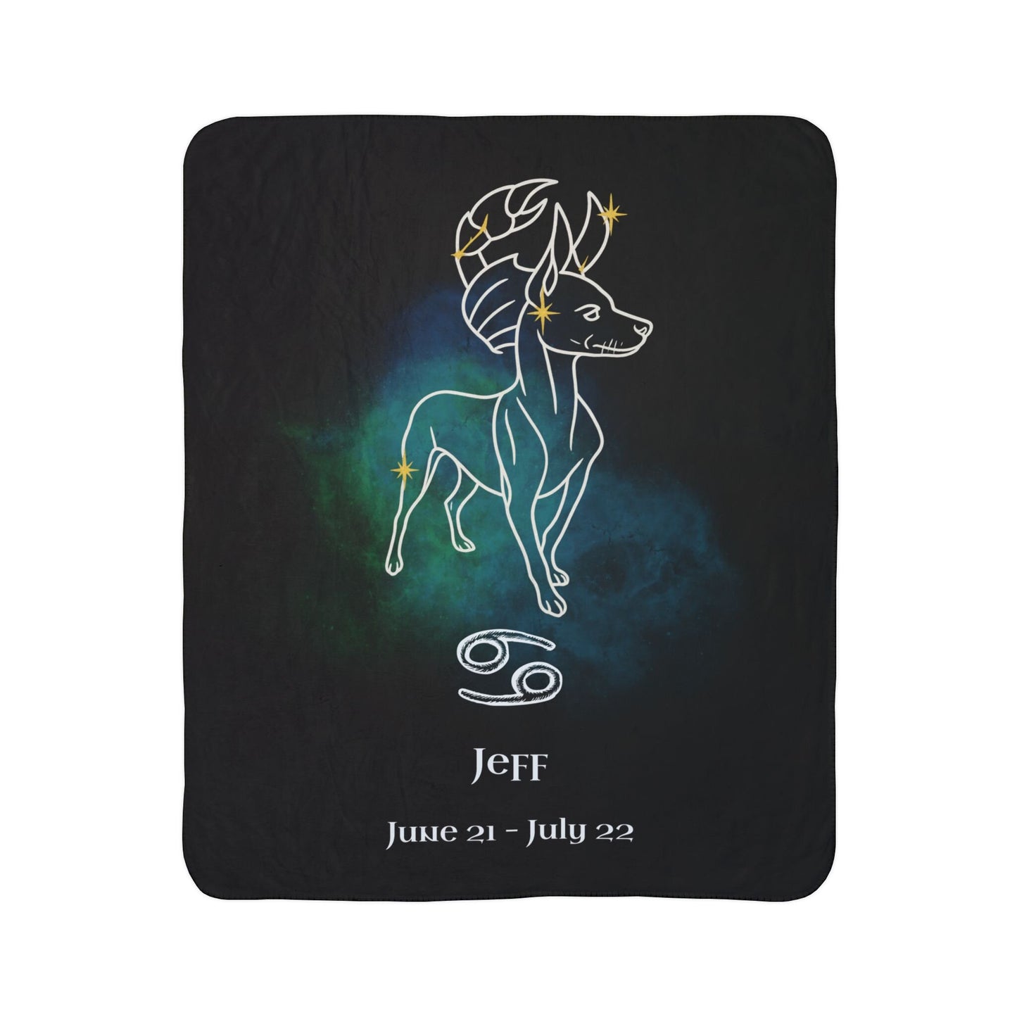 Personalized Cancer Dog Sherpa Blanket | Modern Sketch Photo Upload