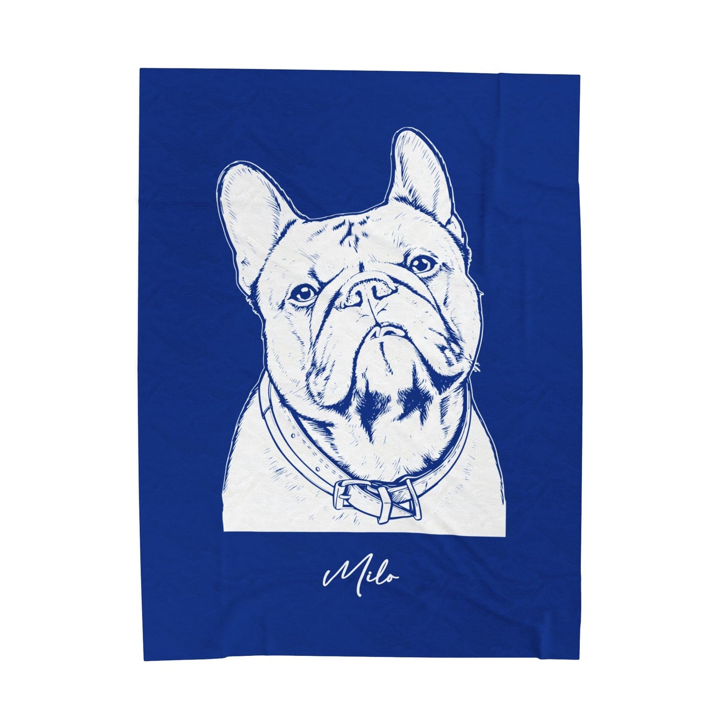 Personalized Durham Dog Velveteen Blanket | Modern Sketch Photo Upload
