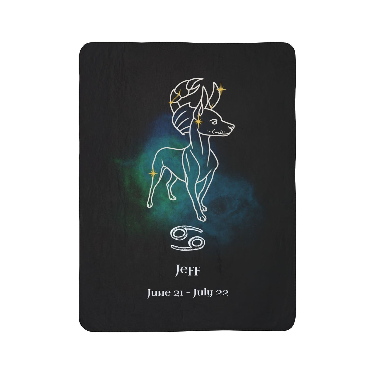 Personalized Cancer Dog Sherpa Blanket | Modern Sketch Photo Upload