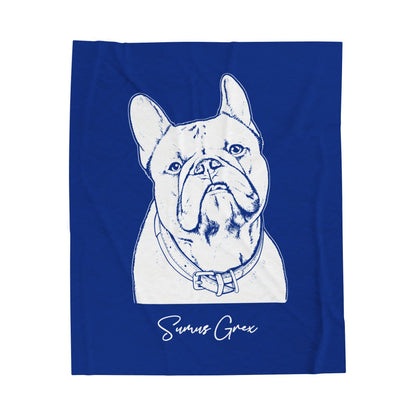 Personalized Durham Dog Velveteen Blanket | Modern Sketch Photo Upload