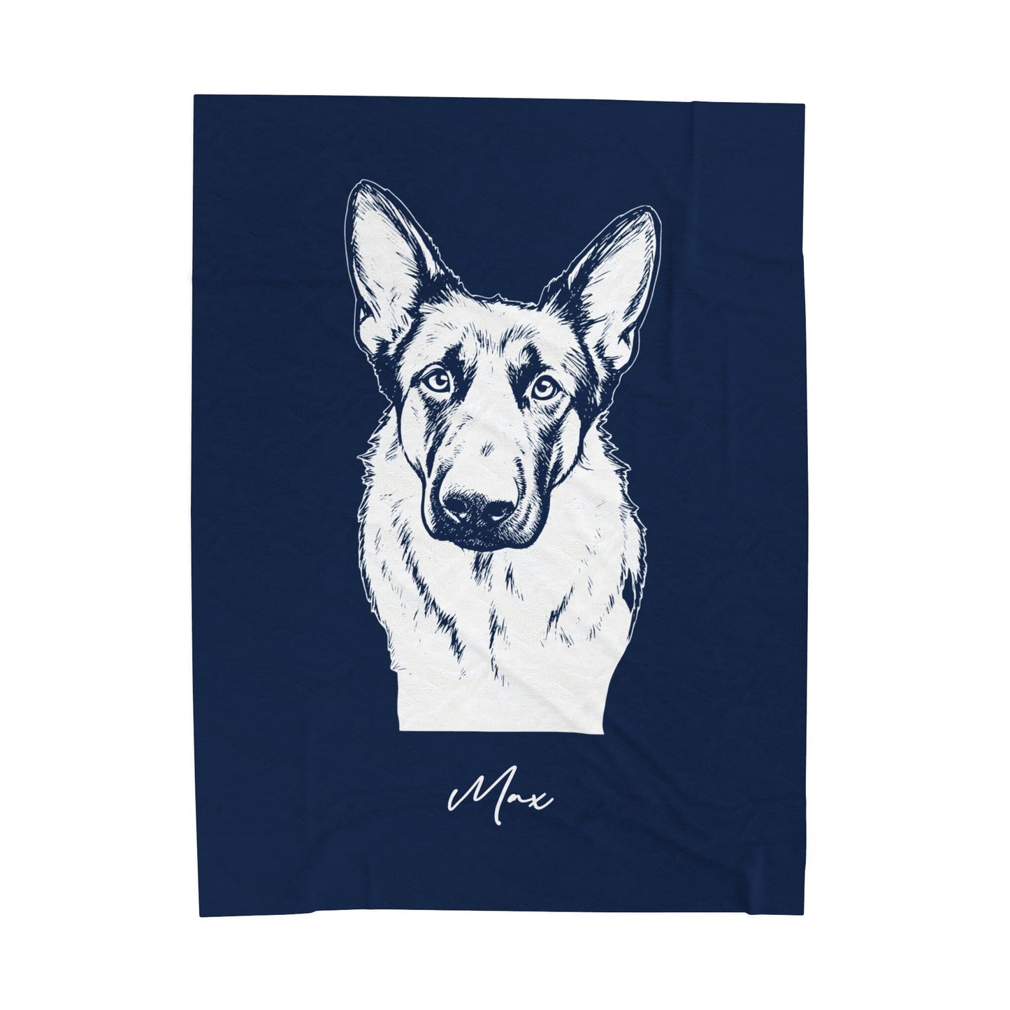 Personalized State College Dog Velveteen Blanket | Modern Sketch Photo Upload