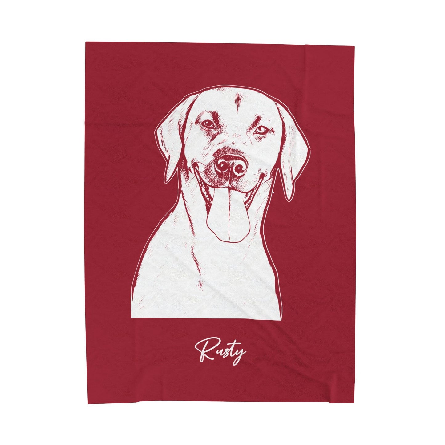 Personalized Fayetteville Dog Velveteen Blanket | Modern Sketch Photo Upload
